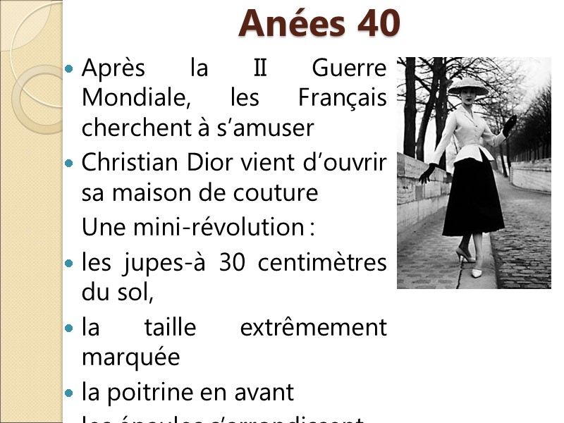 Anées 40  Après la II Guerre Mondiale, les Français cherchent à s’amuser Christian